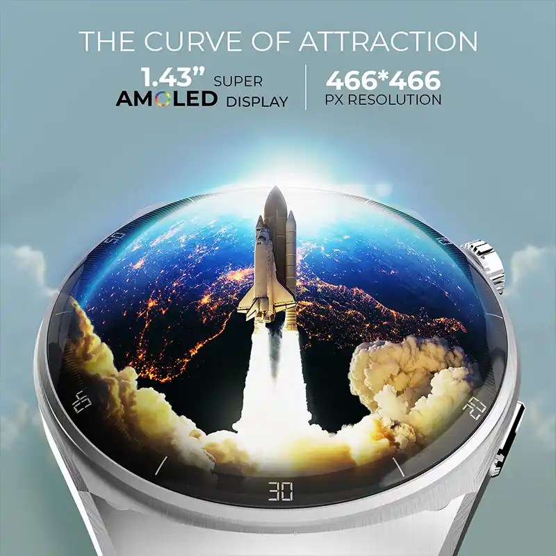 Vega X Smartwatch with 1.43” Round AMOLED Dial & One Tap BT Calling